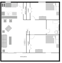 Two Bedroom-One Bath Style 1 Floor Plan 5